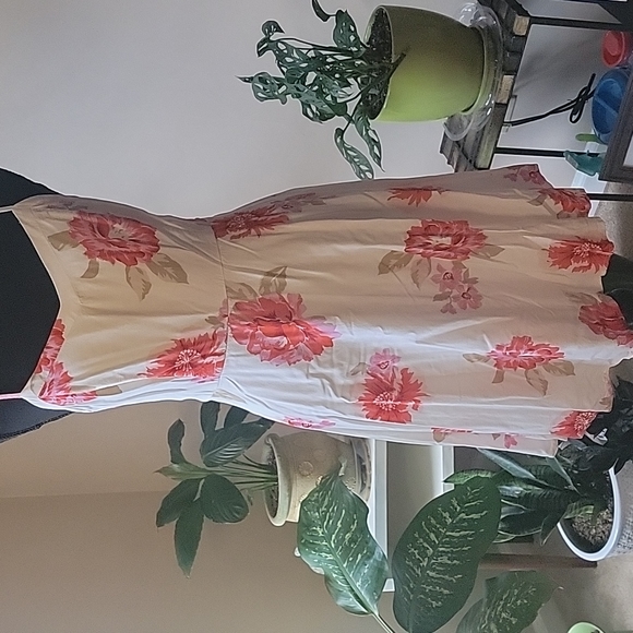 Old Navy White Dress with Red Flowers - Picture 3 of 8